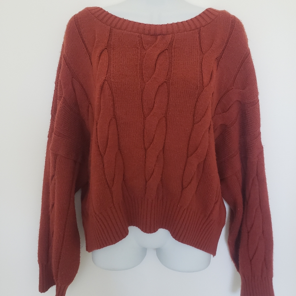 Cable Knit Rust Sweater